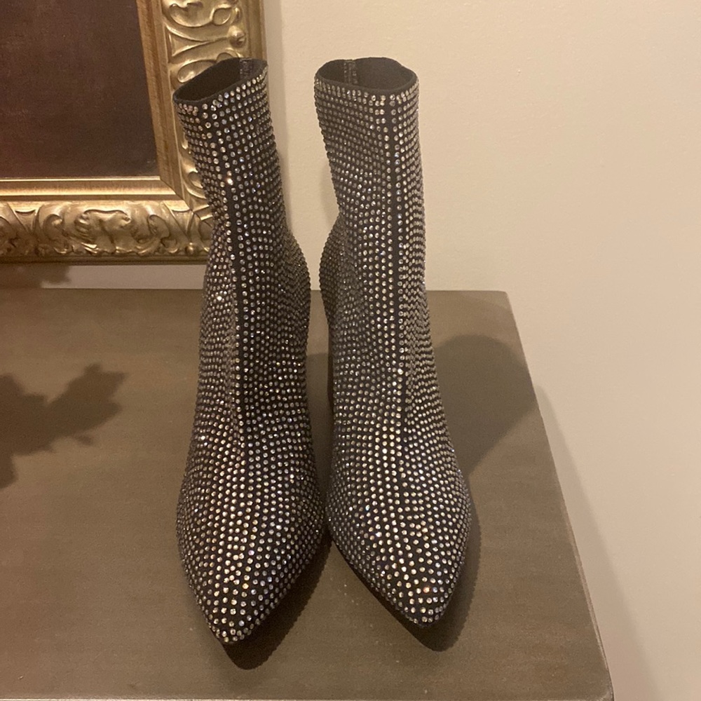 Studded block heel boots